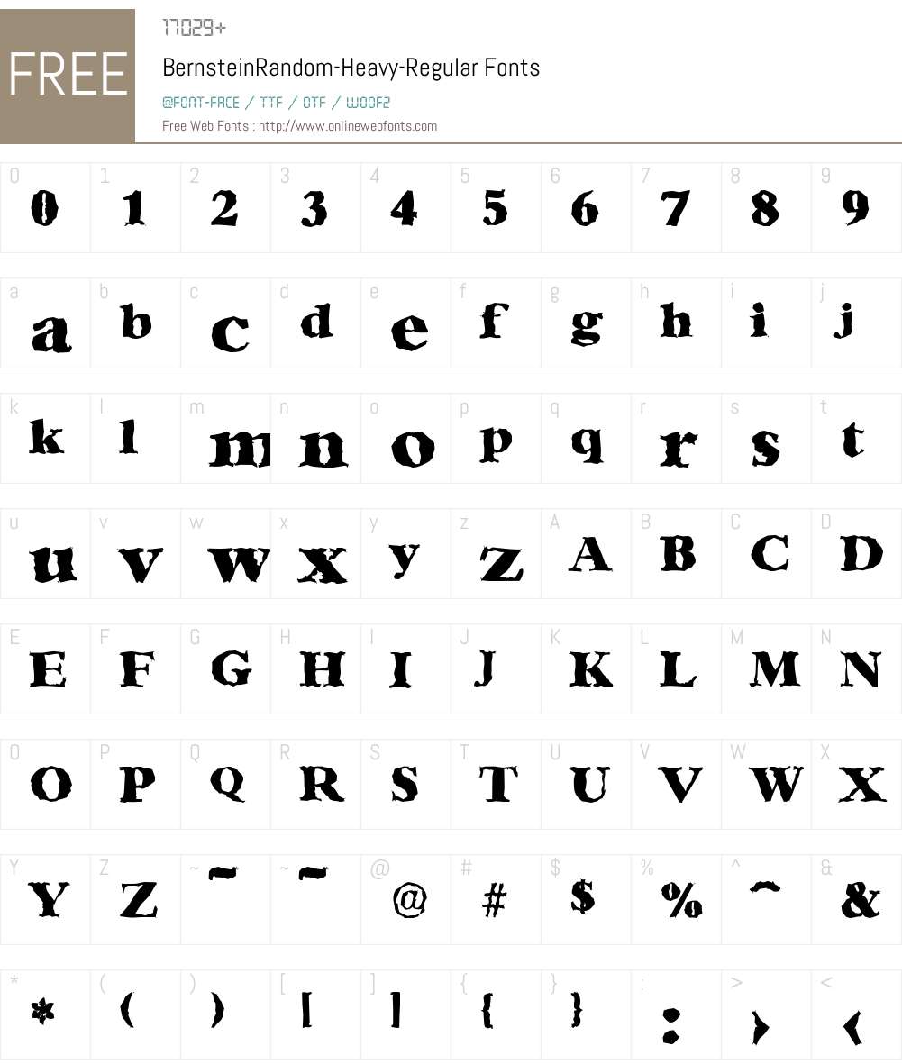 BernsteinRandom-Heavy Font Screenshots
