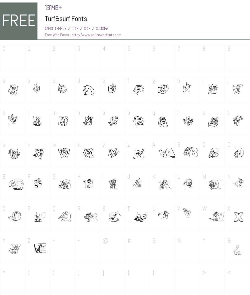 Turf&surf Font Screenshots
