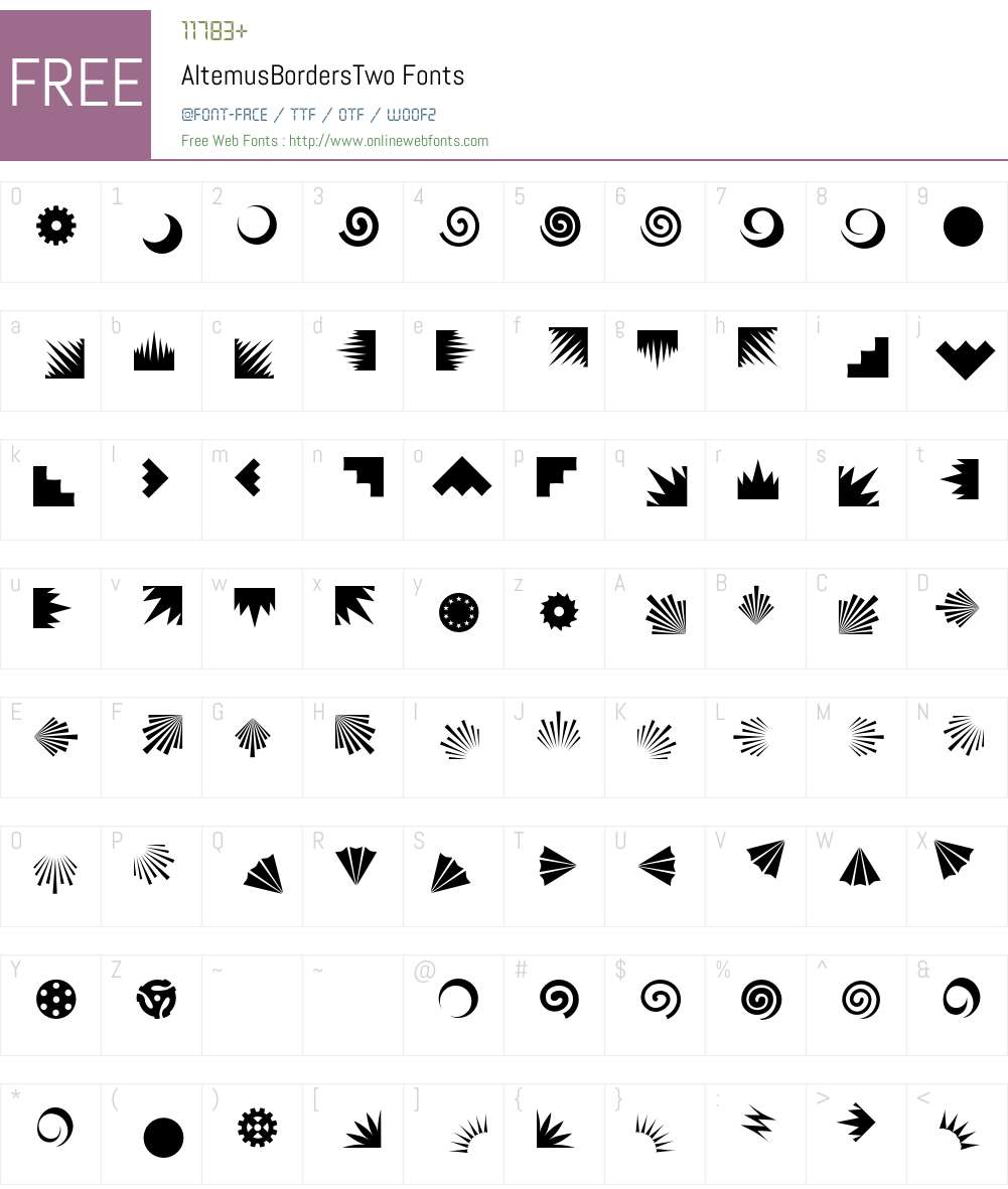 AltemusBordersTwo Font Screenshots