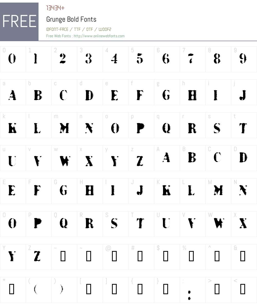 Grunge Font Screenshots
