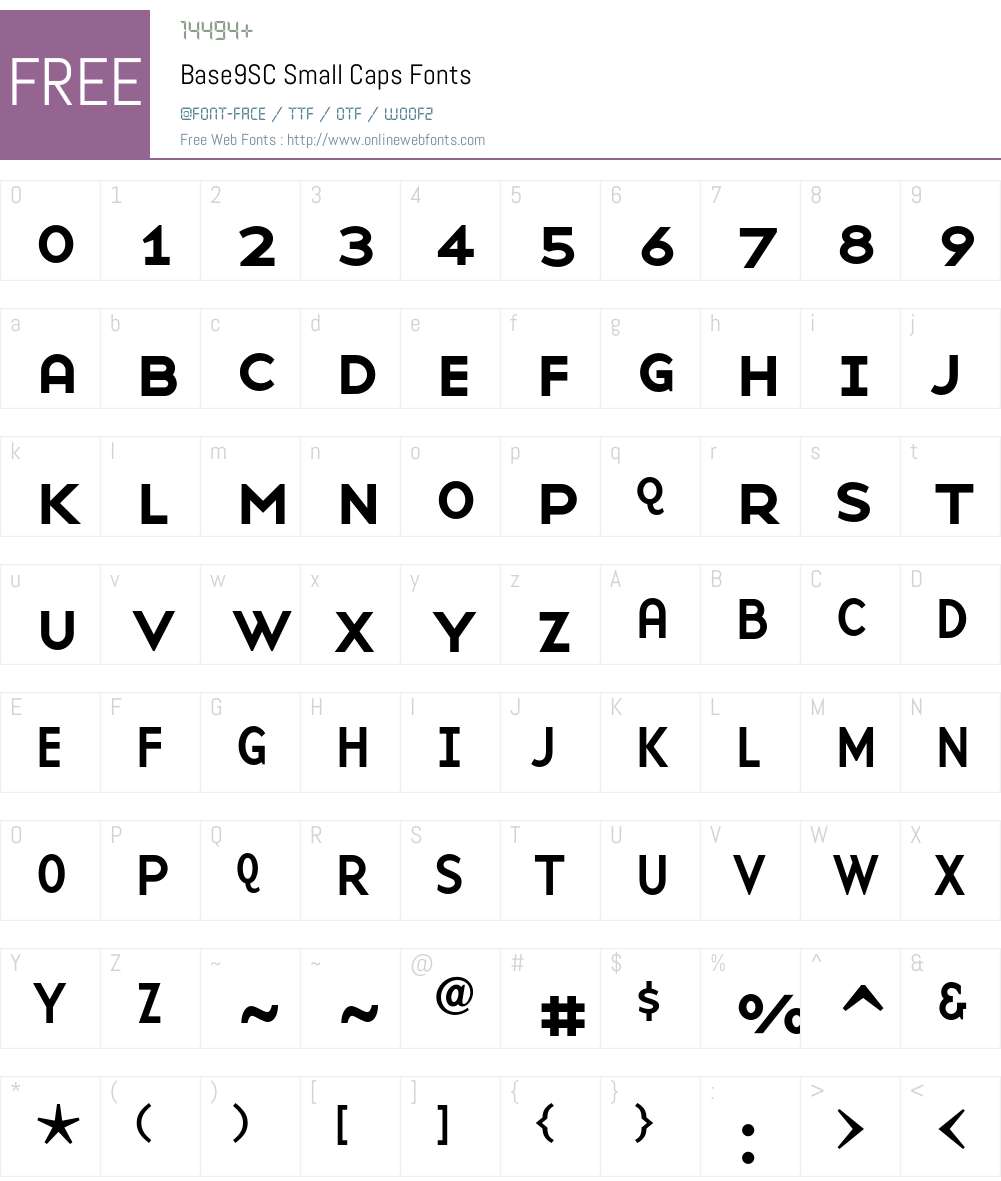 Base9SC Font Screenshots