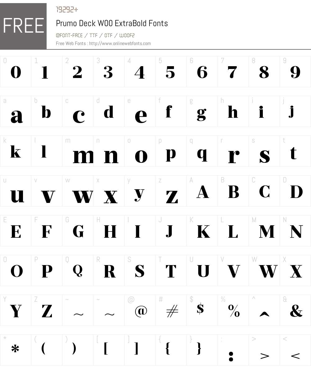 PrumoDeckW00-ExtraBold Font Screenshots