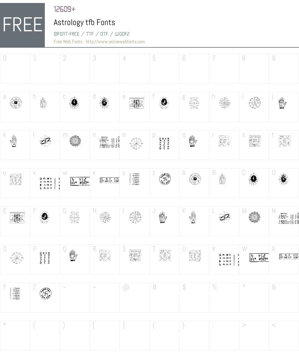 Astrology tfb Font Screenshots