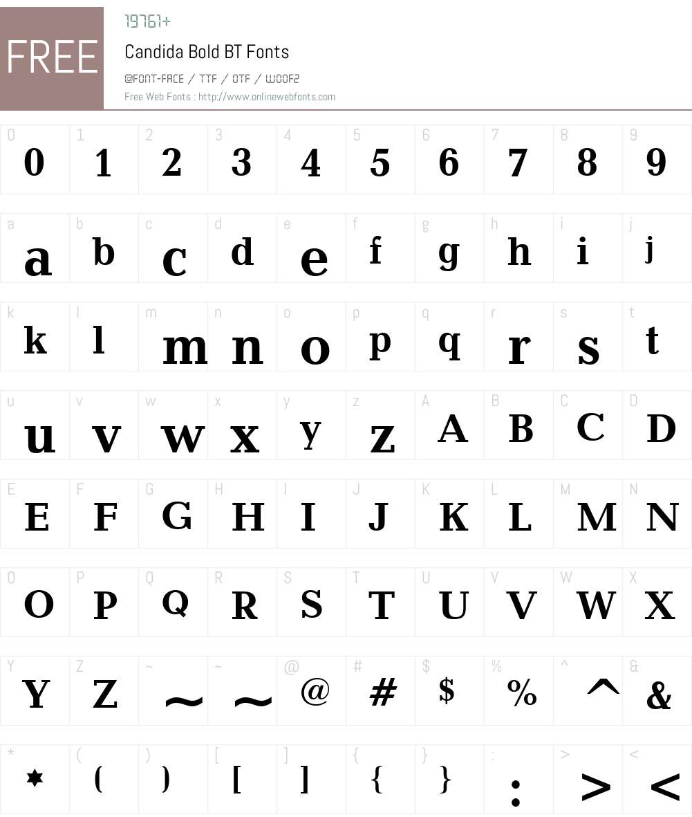 Candida BT Font Screenshots