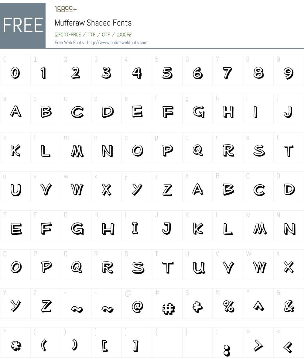 Mufferaw Shaded Font Screenshots