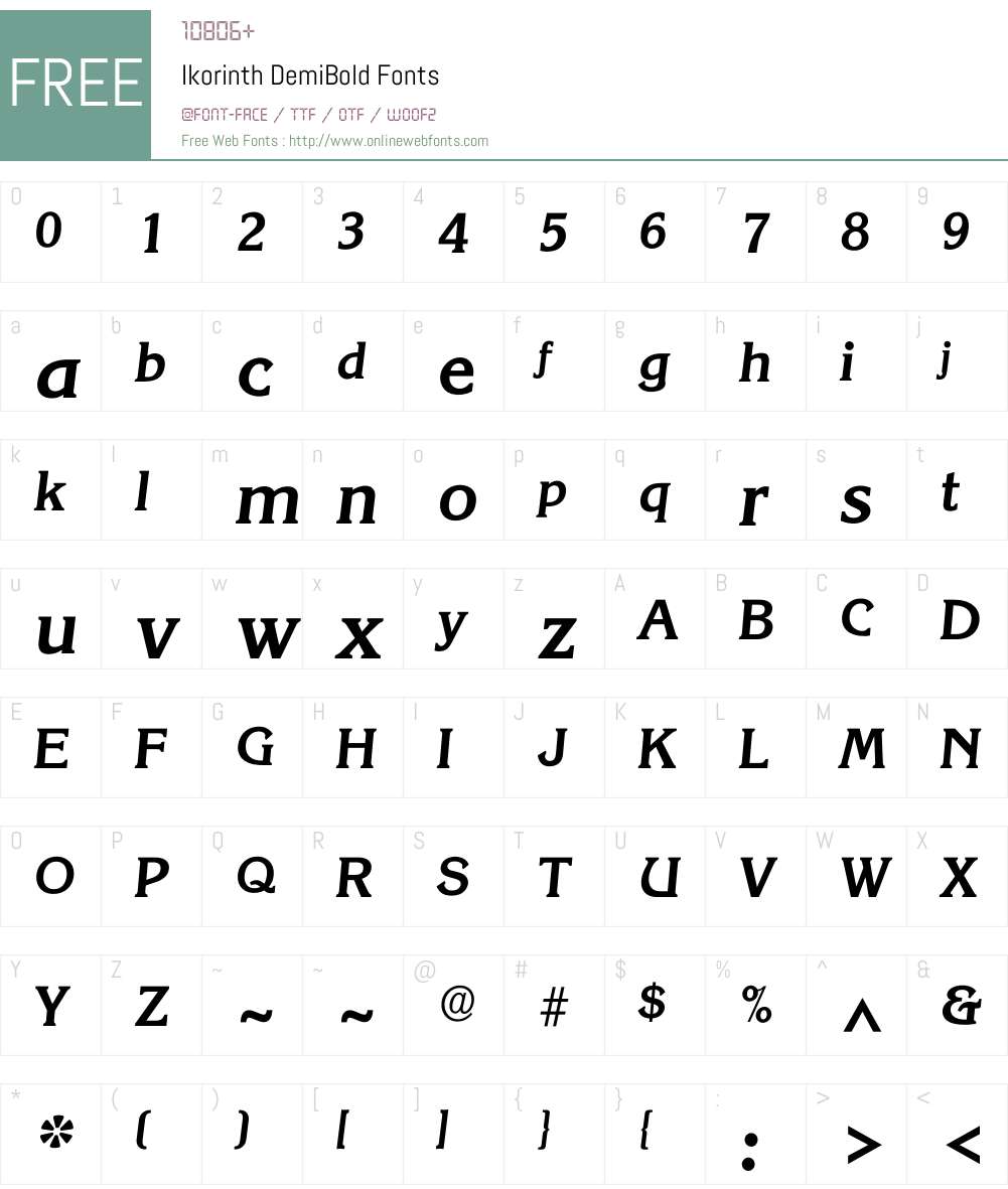 Ikorinth Font Screenshots