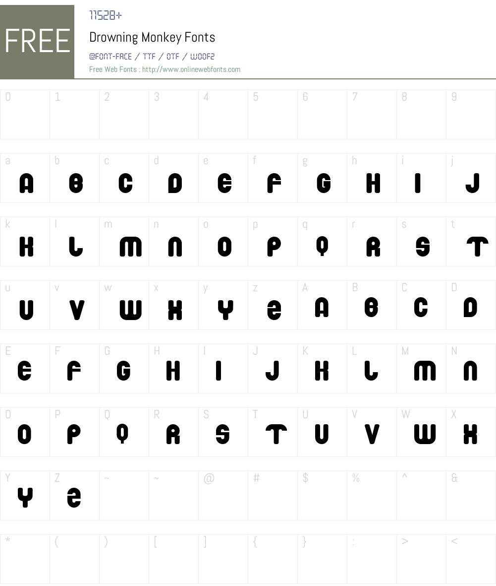 Drowning Monkey Font Screenshots