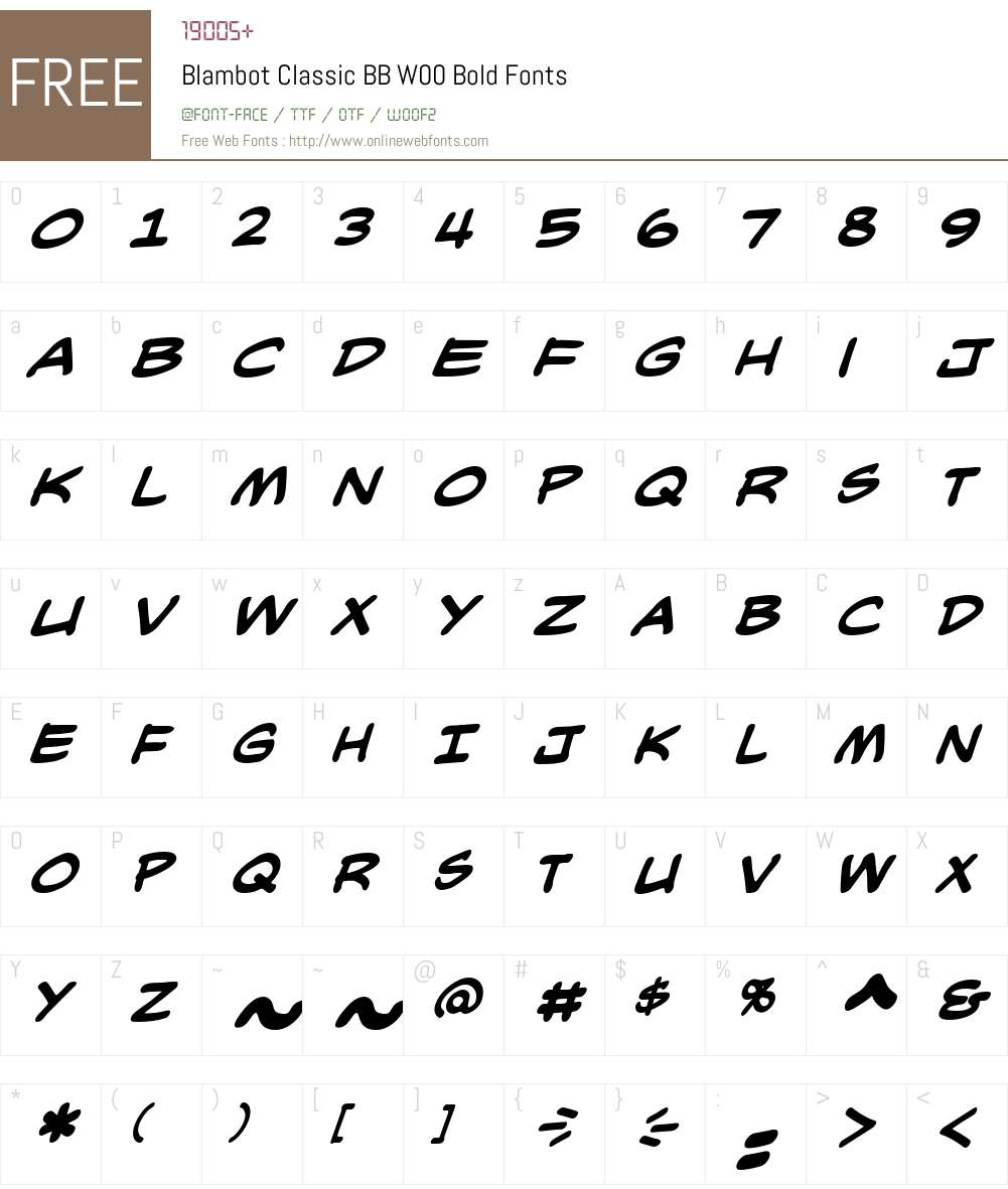 BlambotClassicBBW00-Bold Font Screenshots