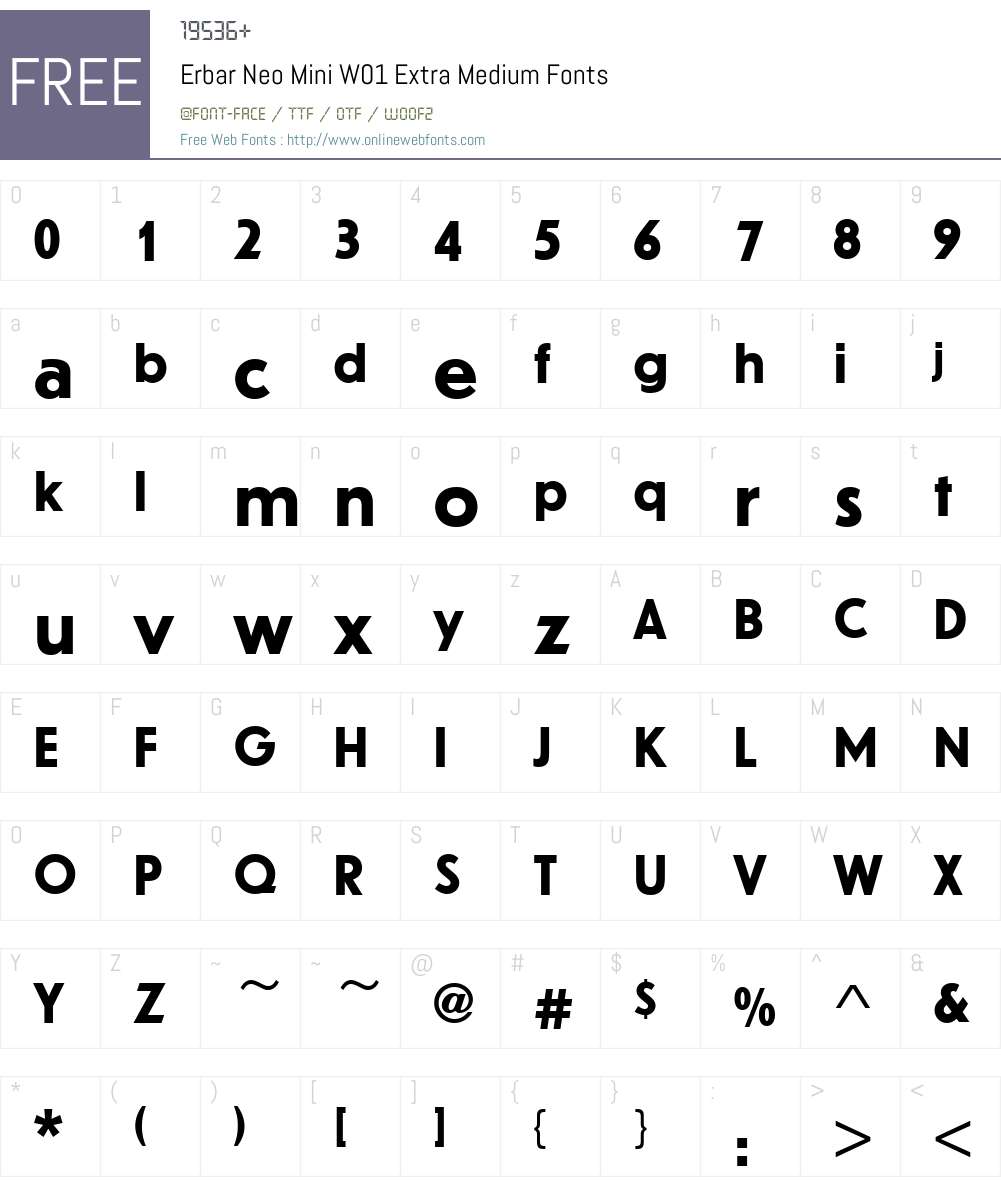 ErbarNeoMiniW01-ExtraMedium Font Screenshots