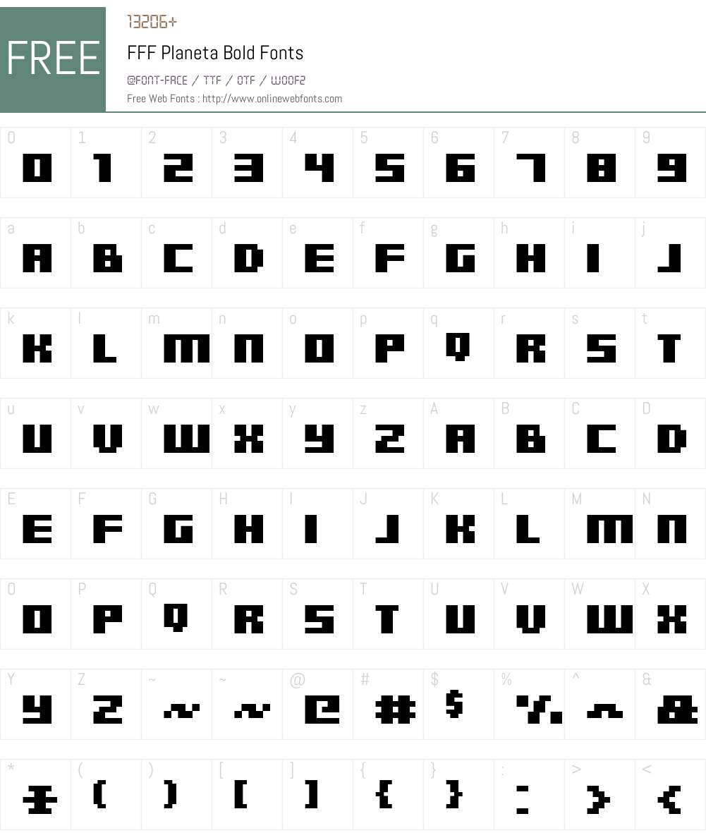 FFF Planeta Bold Font Screenshots