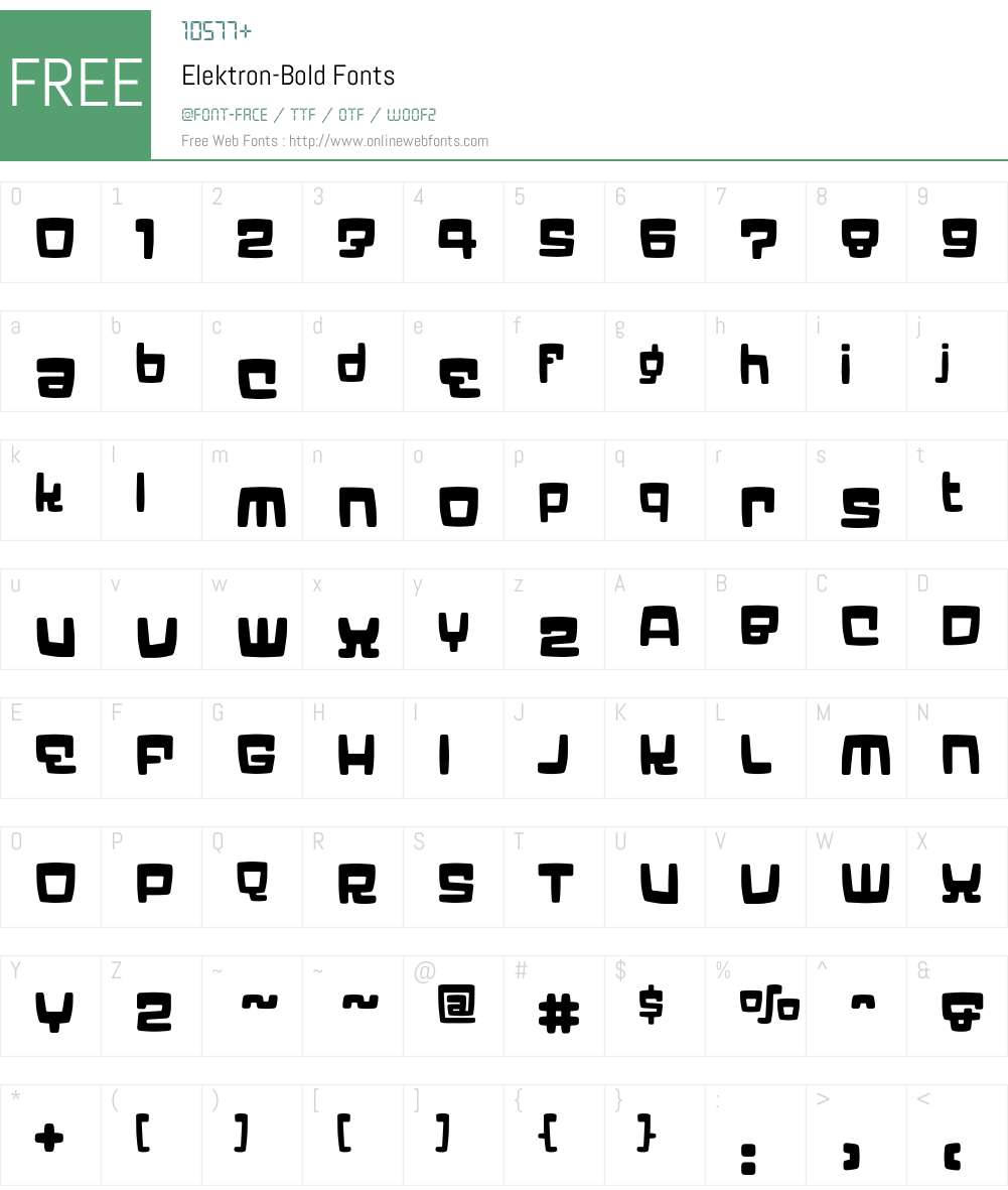 Elektron Font Screenshots