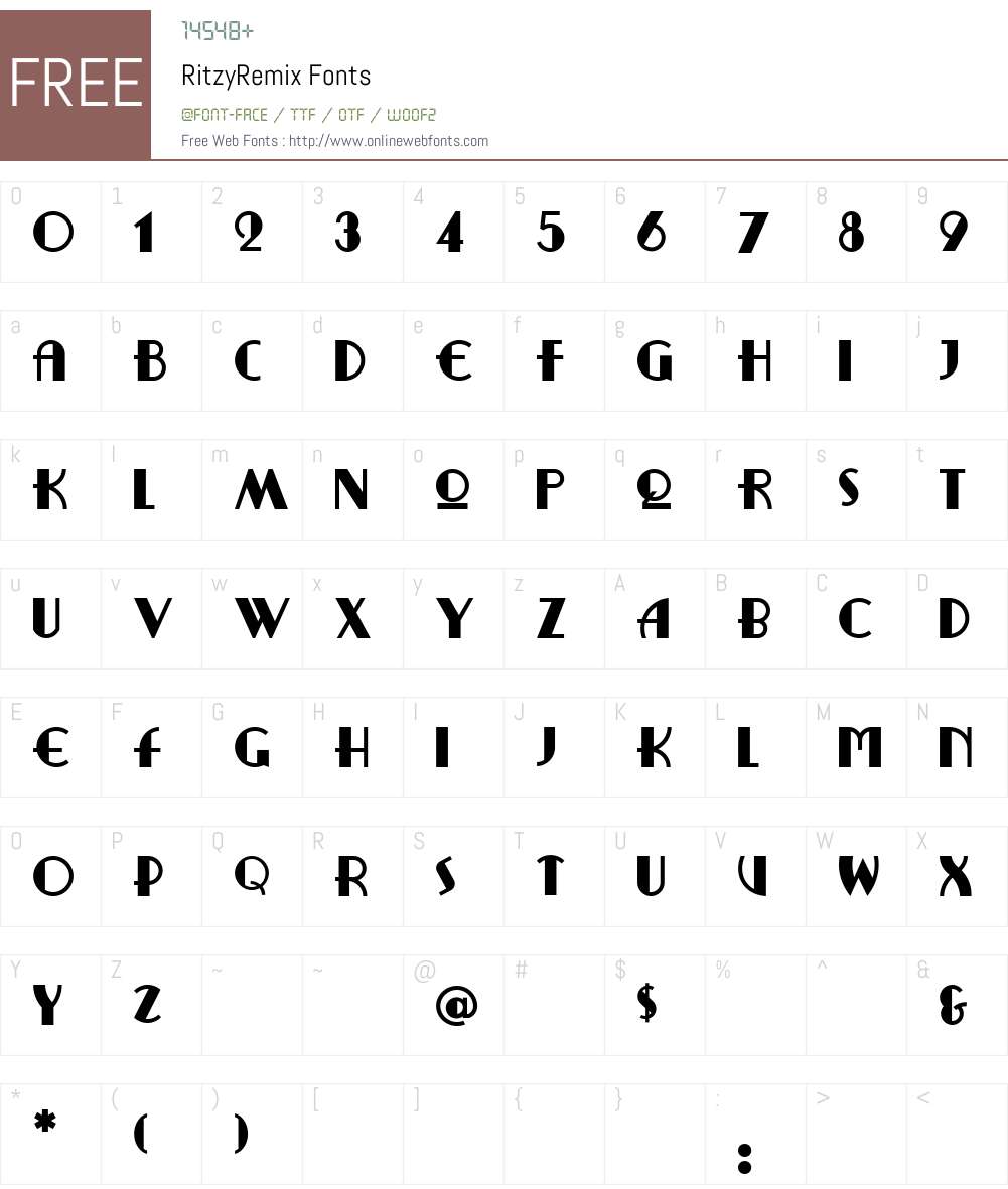 RitzyRemix Font Screenshots
