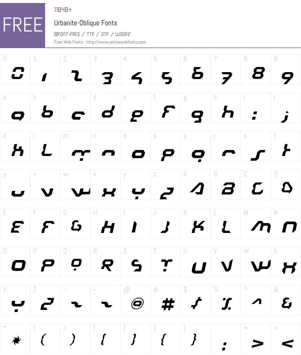 Urbanite Font Screenshots