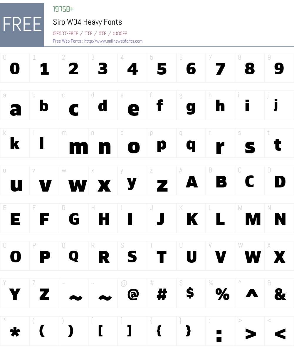 Siro Font Screenshots