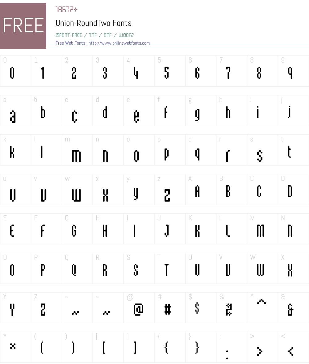 Union-RoundTwo Font Screenshots