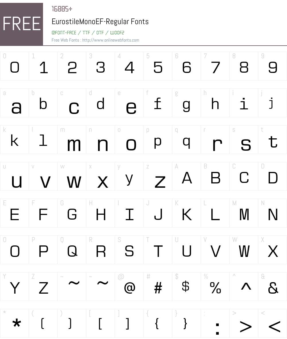 EurostileMonoEF Font Screenshots