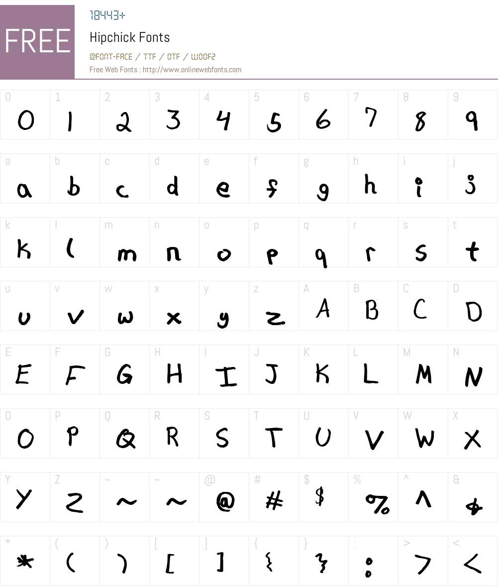 Hipchick Font Screenshots