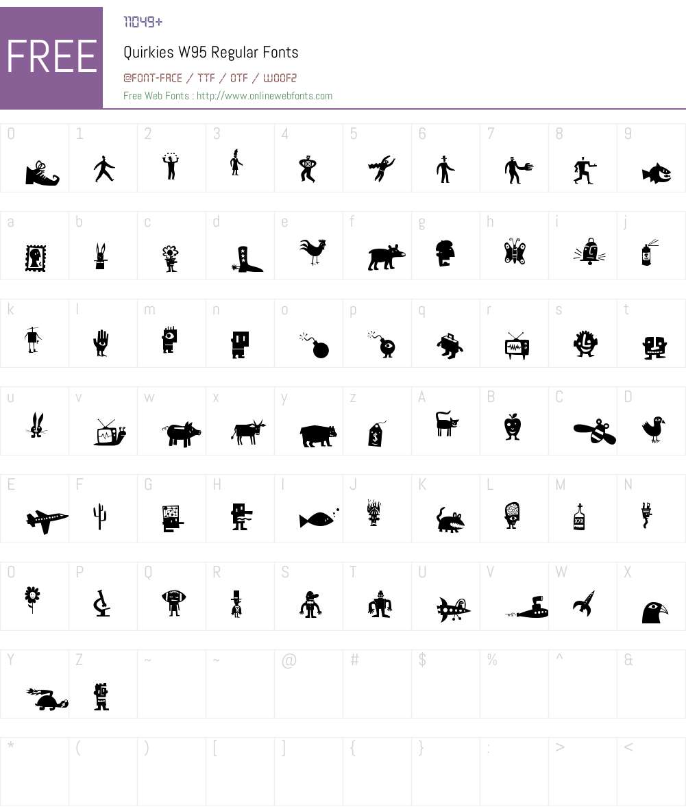 QuirkiesW95-Regular Font Screenshots