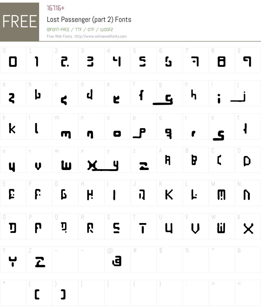 Lost Passenger (part 2) Font Screenshots