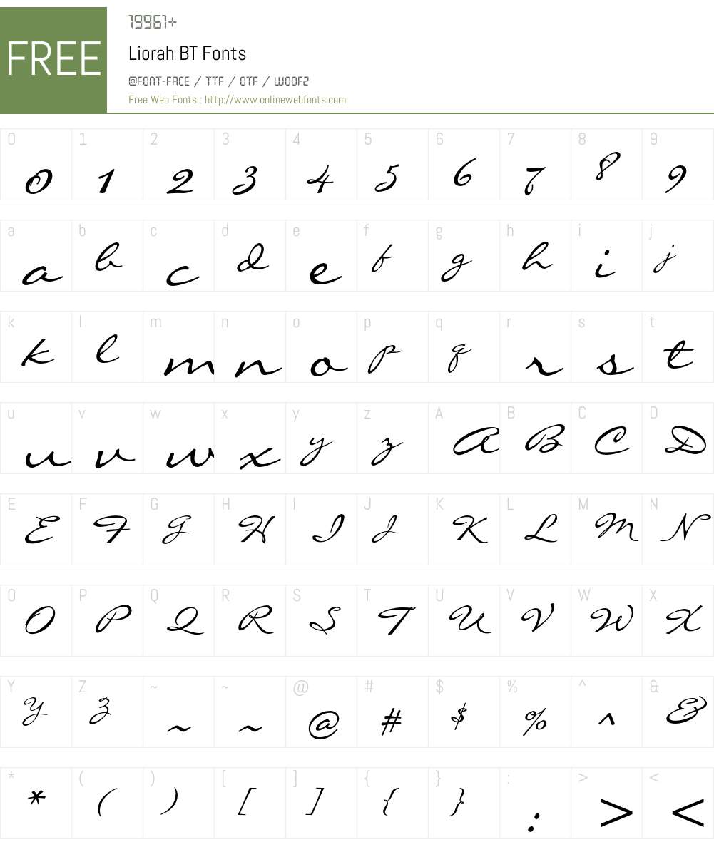 Liorah BT Font Screenshots