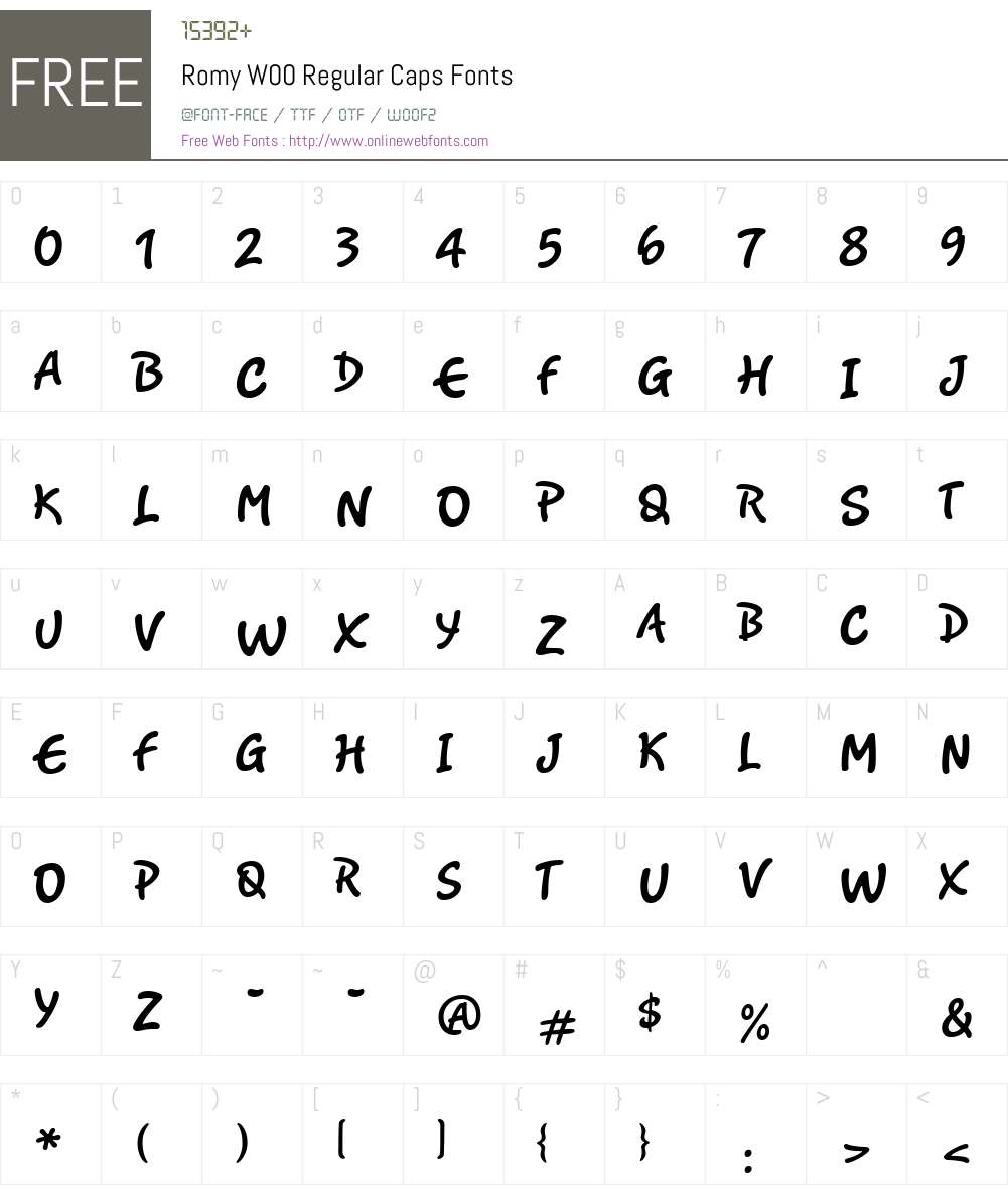 RomyW00-RegularCaps Font Screenshots