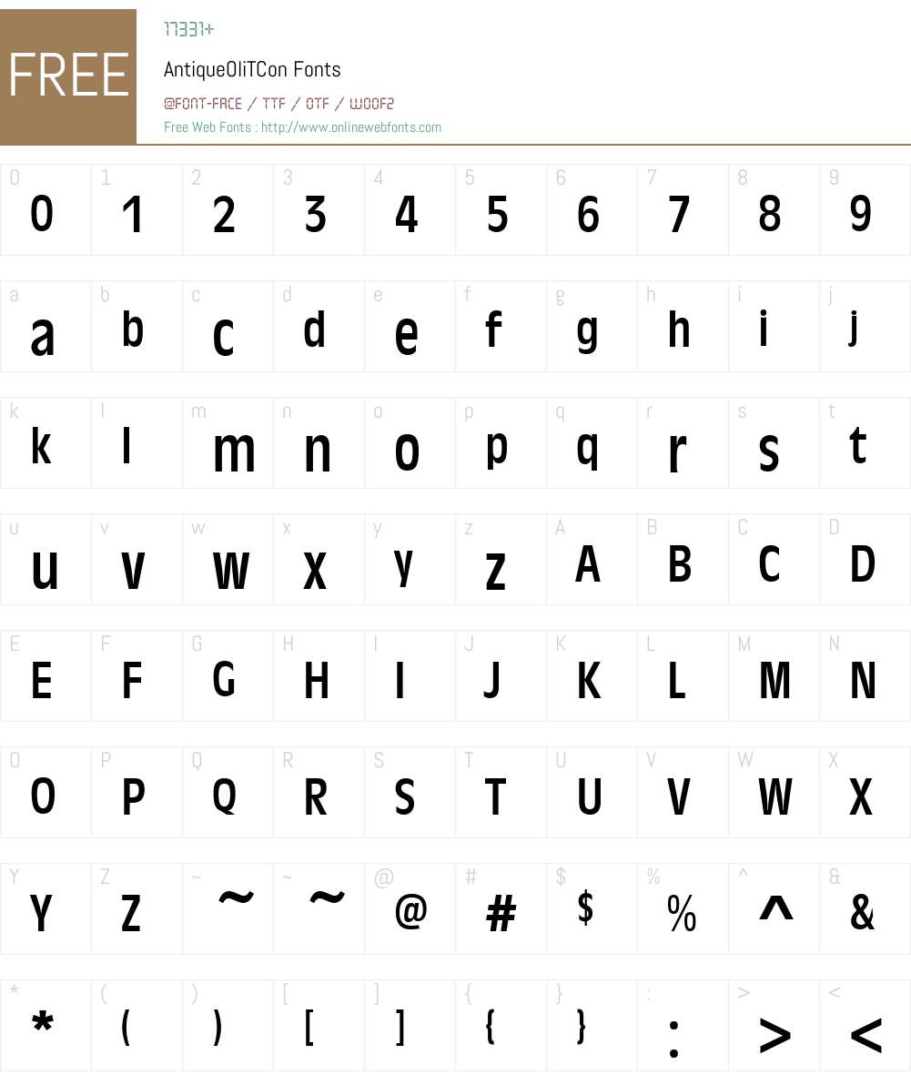 AntiqueOliTCon Font Screenshots
