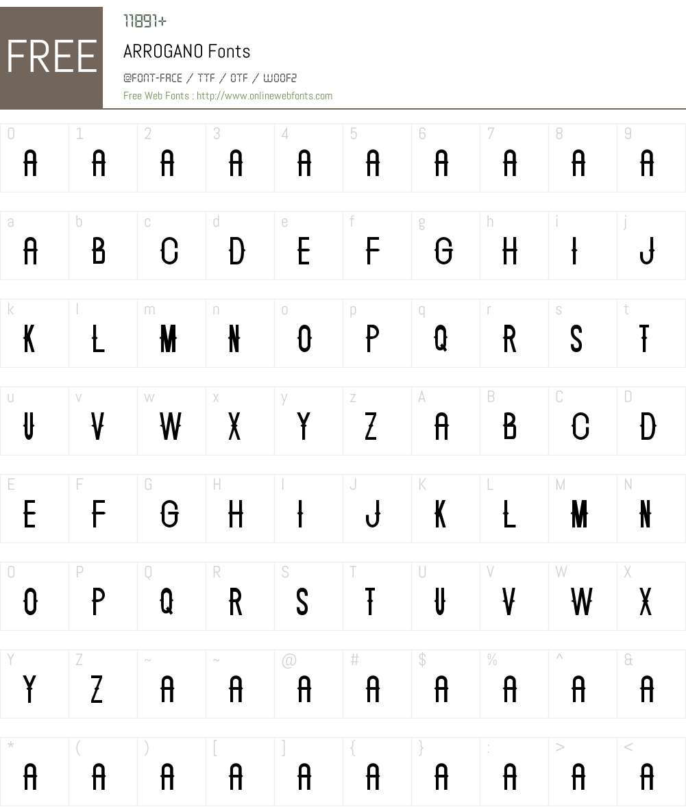 ARROGANO Font Screenshots