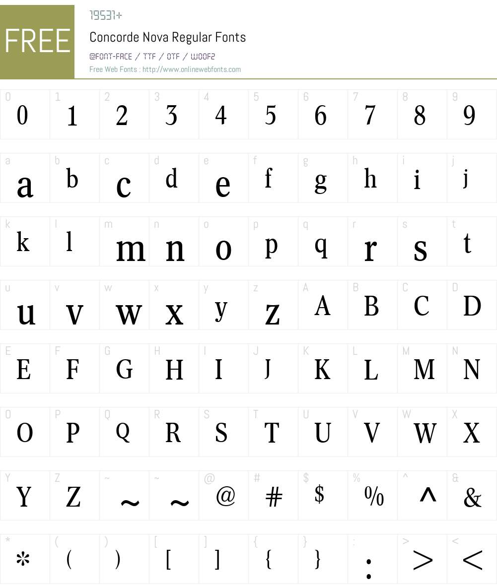 Concorde Nova Font Screenshots