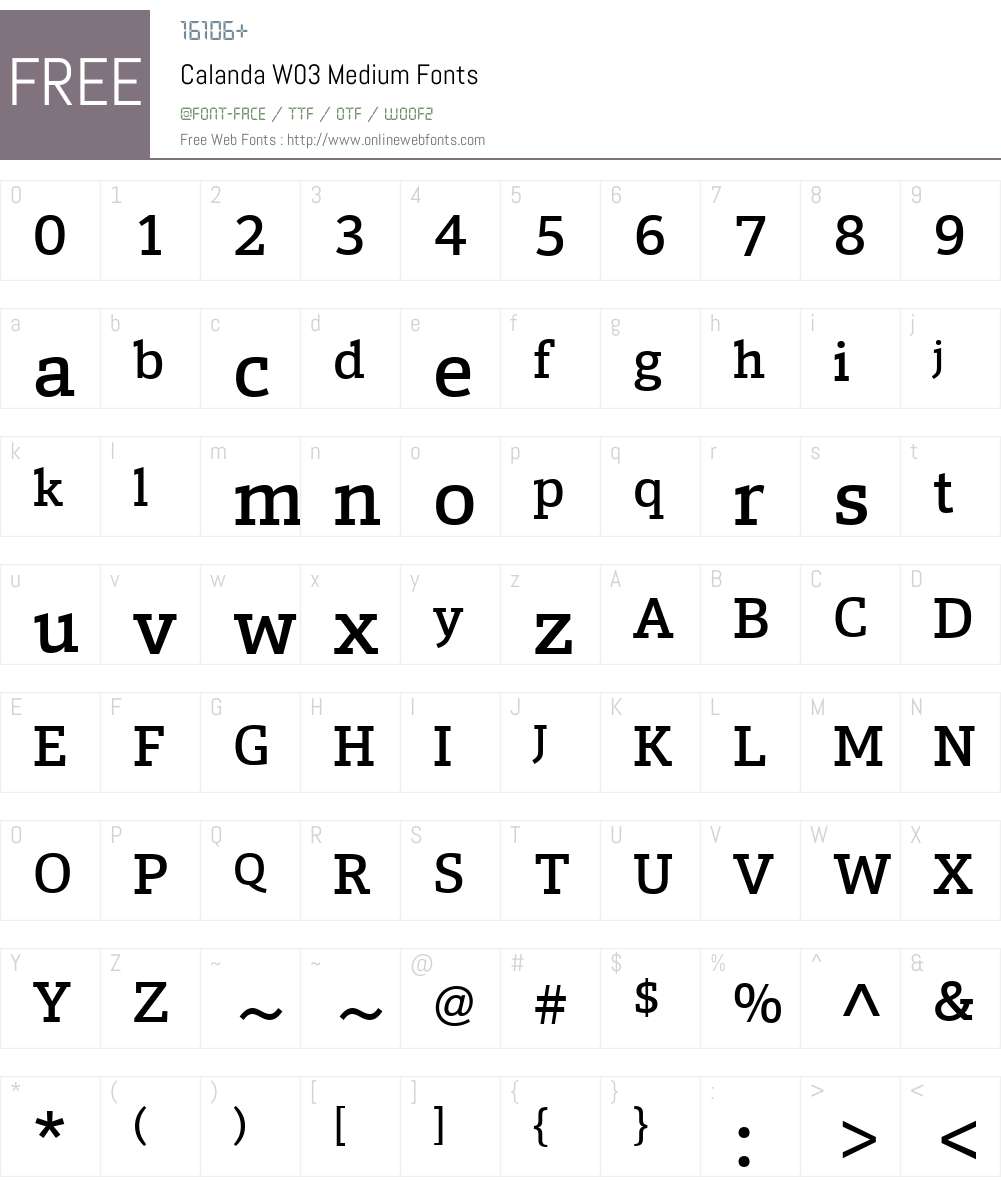 Calanda Font Screenshots