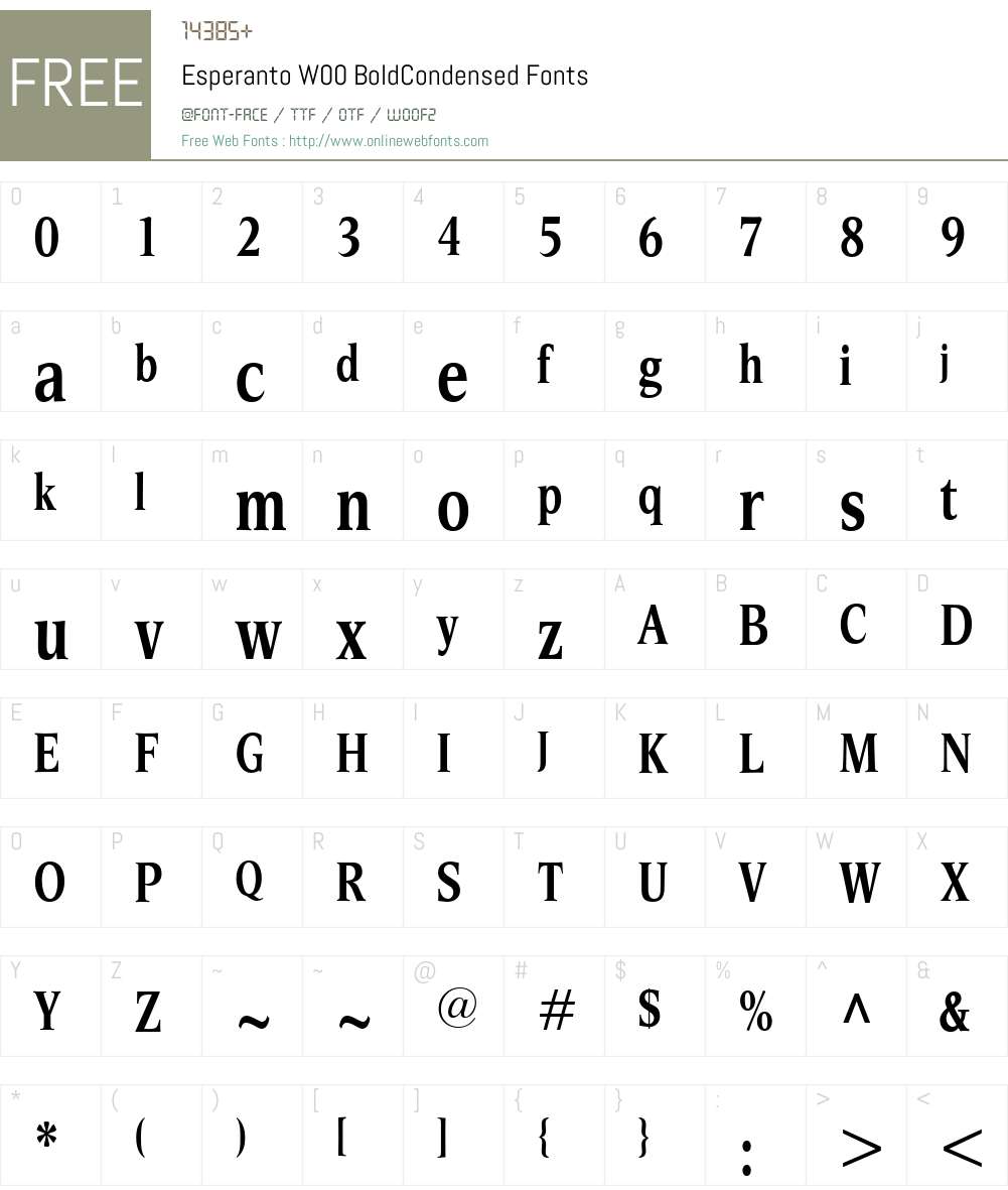EsperantoW00-BoldCondensed Font Screenshots