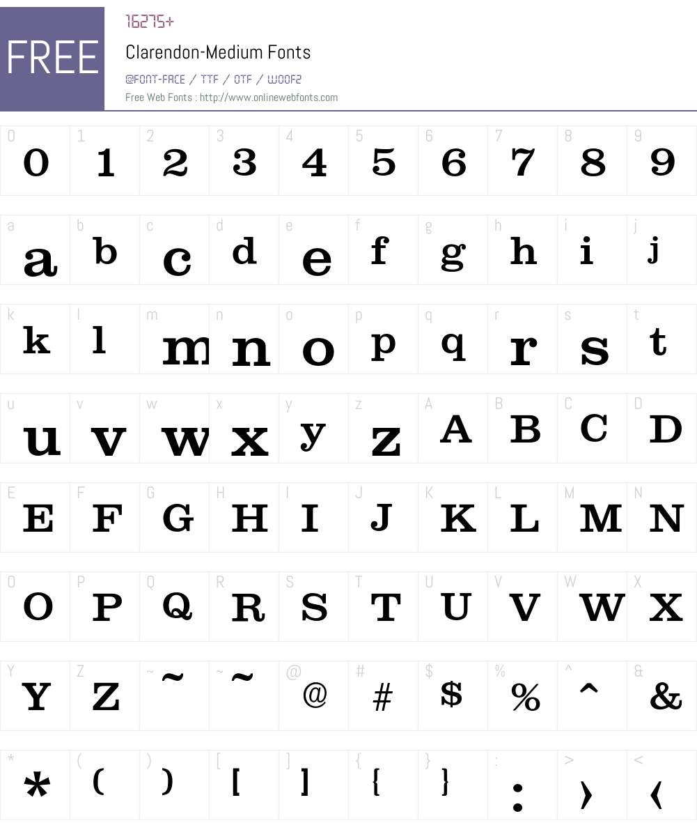 Clarendon-Medium Font Screenshots