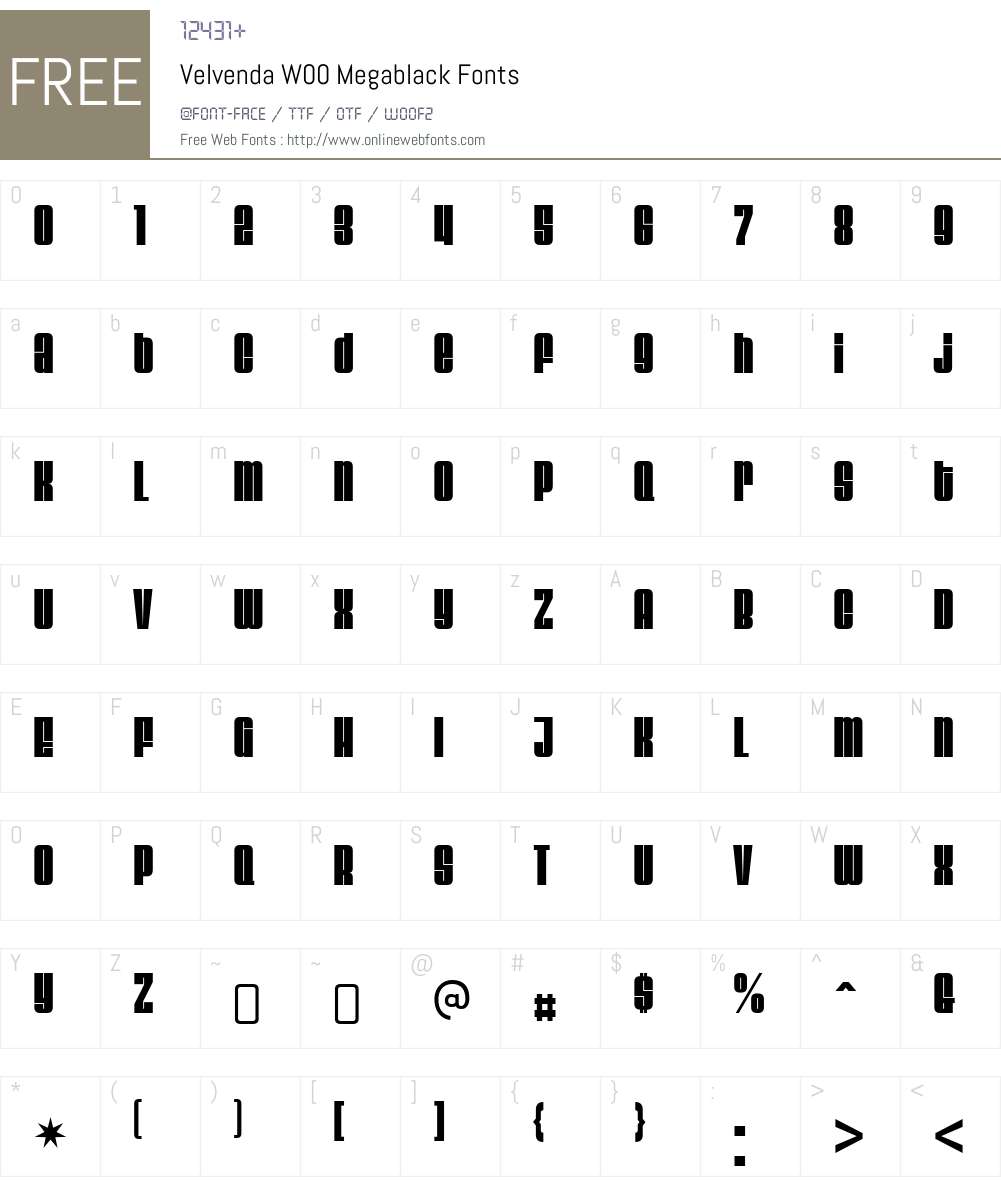VelvendaW00-Megablack Font Screenshots