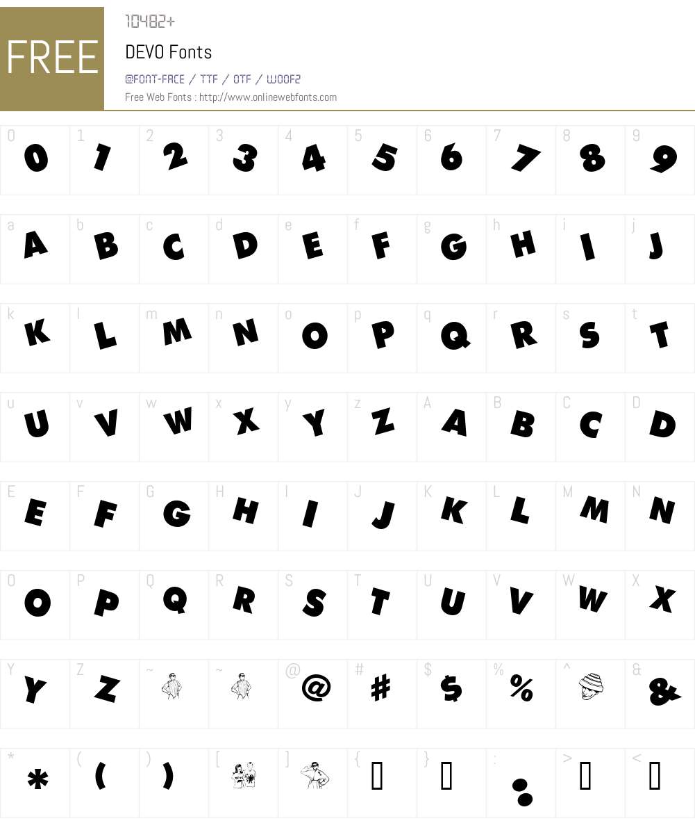DEVO Font Screenshots