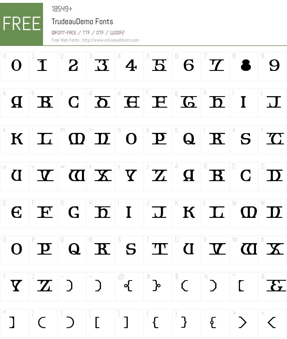 TrudeauDemo Font Screenshots