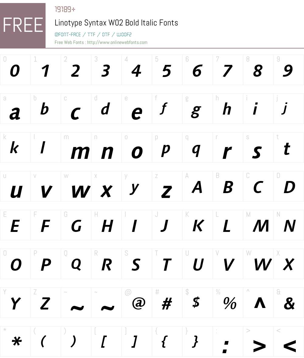 Linotype Syntax Font Screenshots