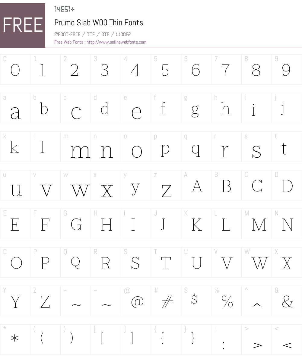 PrumoSlabW00-Thin Font Screenshots