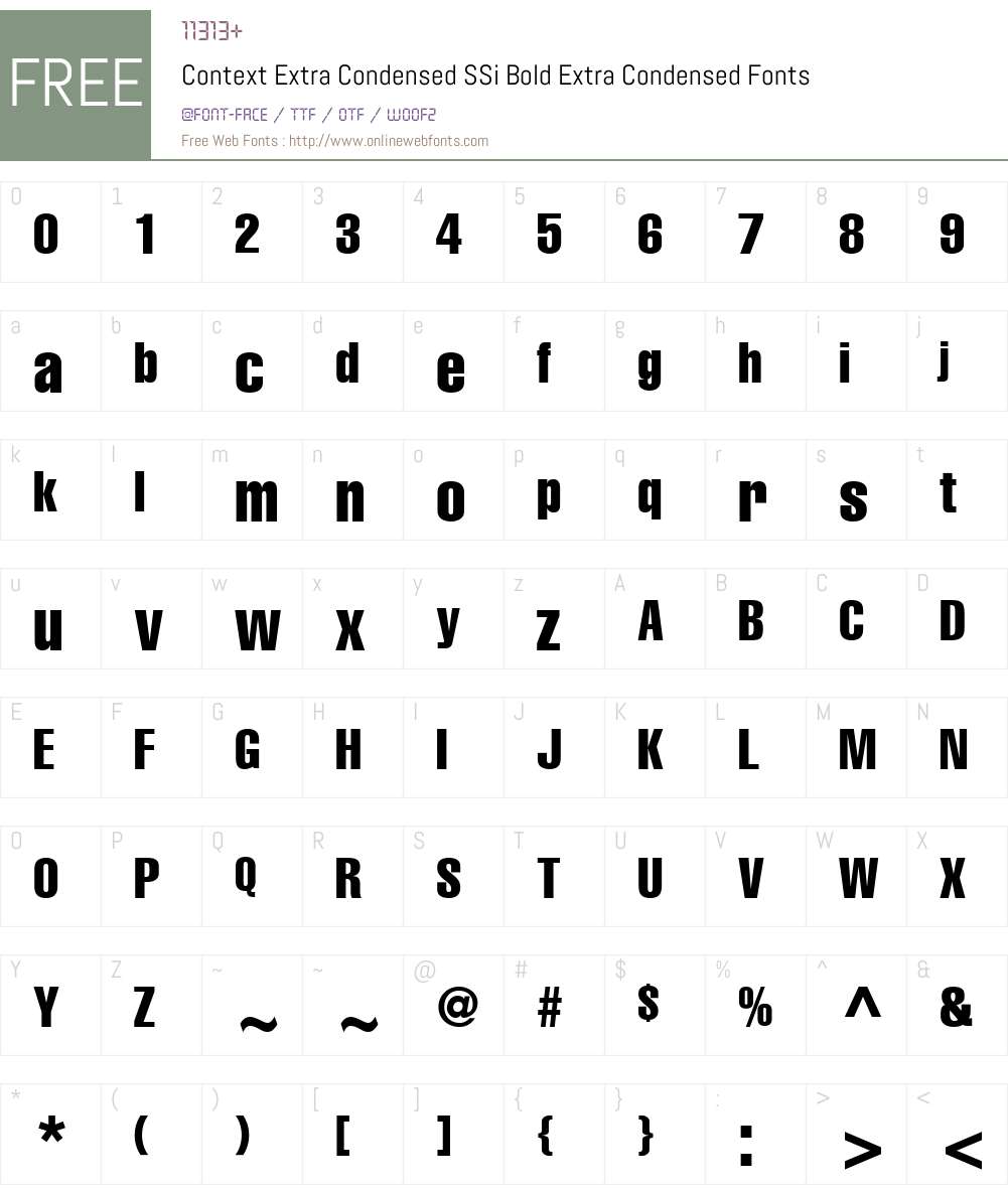Context Extra Condensed SSi Font Screenshots