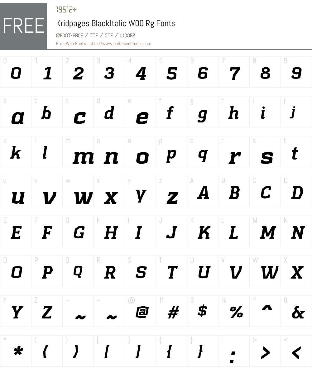 Kridpages Font Screenshots