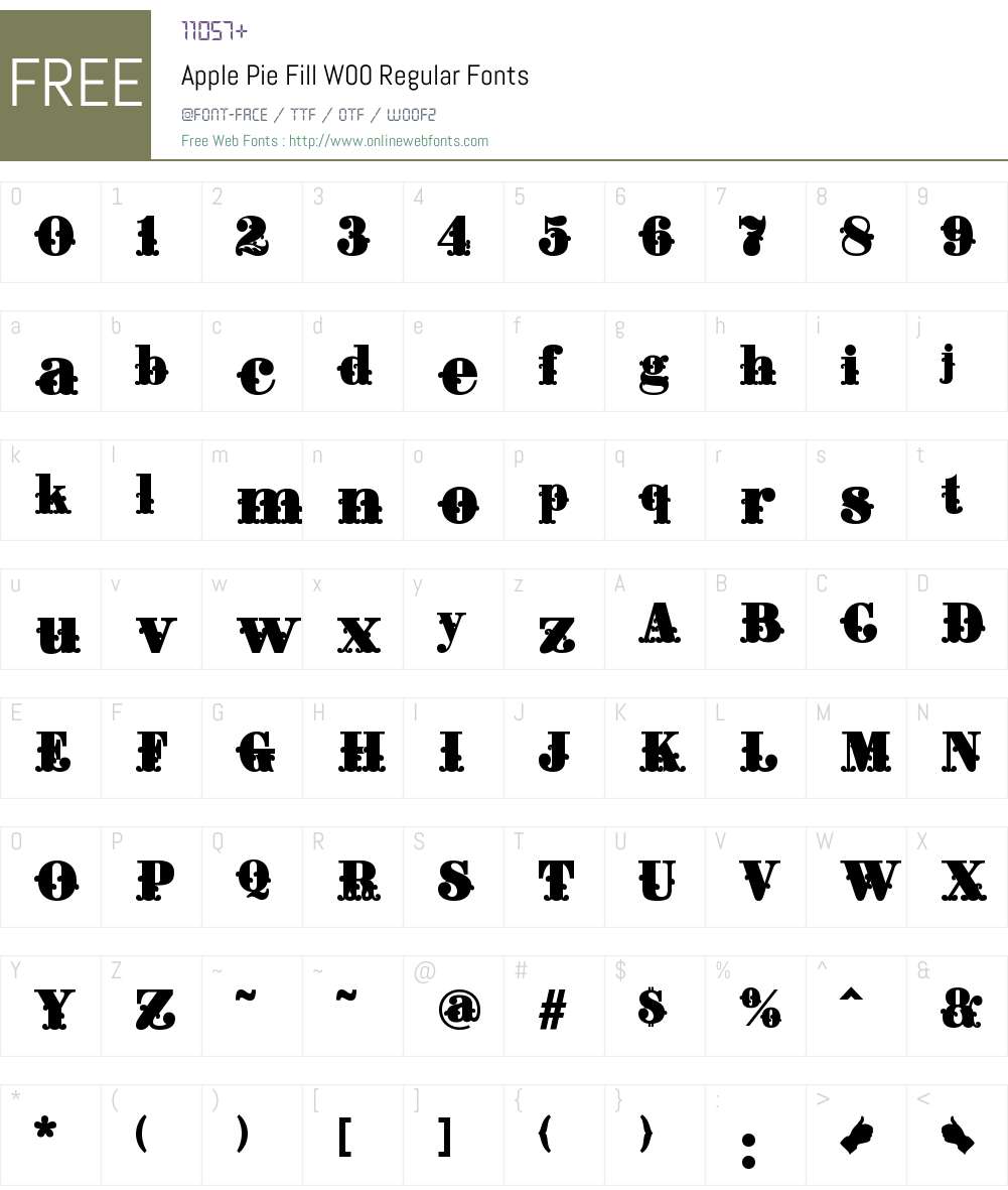 ApplePieFillW00-Regular Font Screenshots