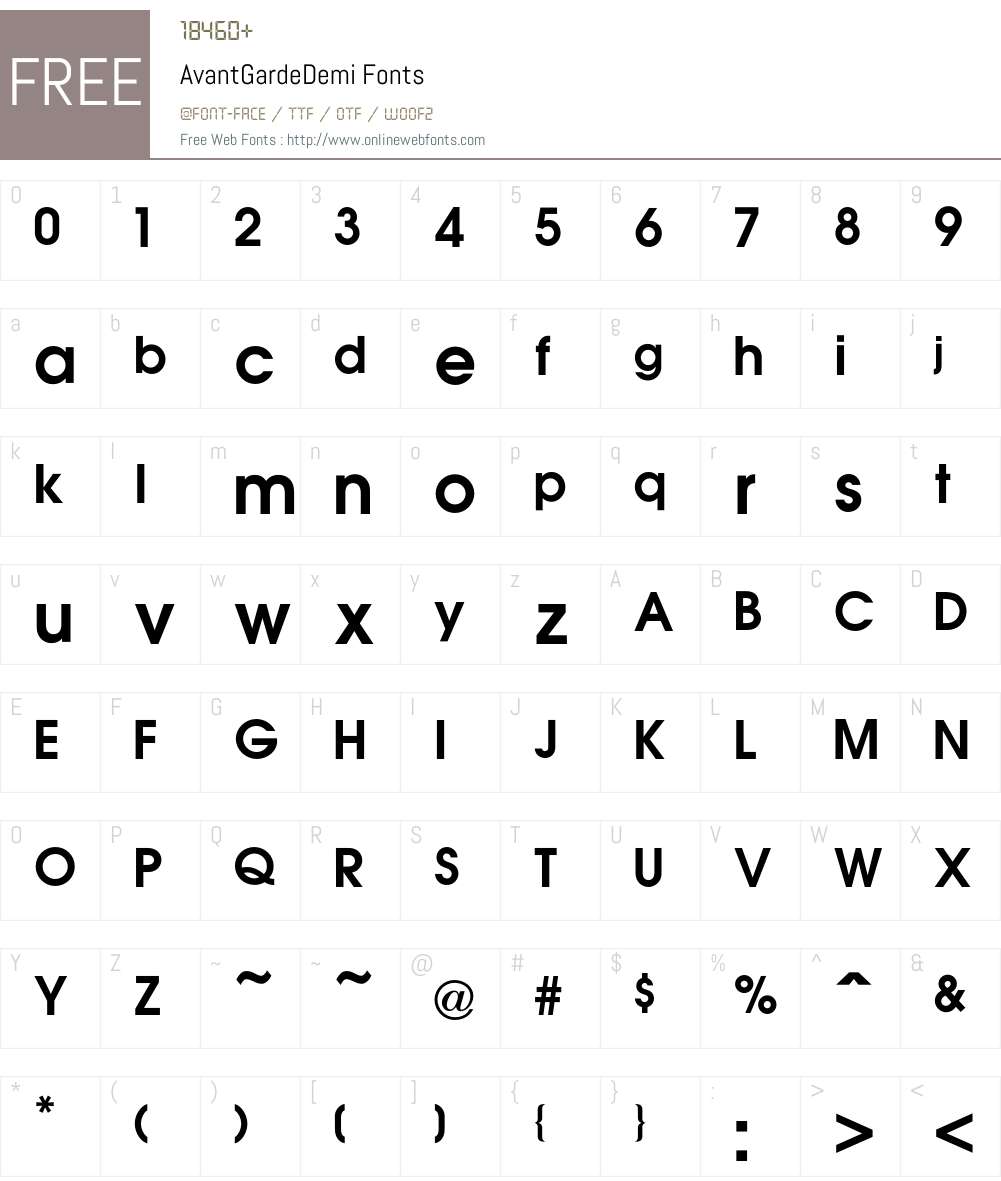 Avant Font Screenshots