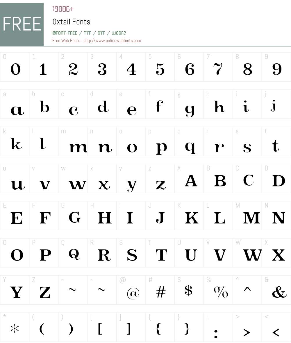 Oxtail Font Screenshots