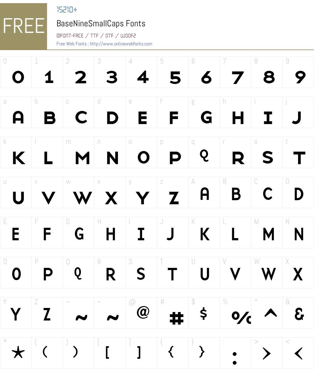 BaseNineSmallCaps Font Screenshots