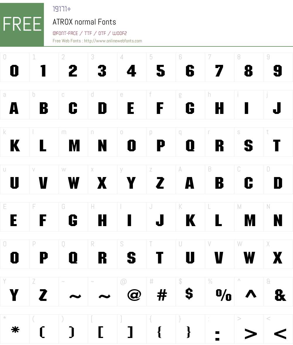 ATROX Font Screenshots