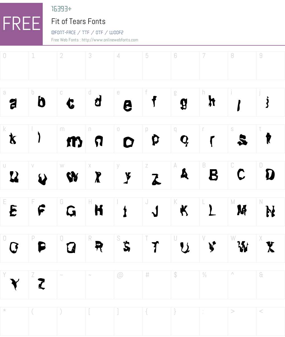 Fit of Tears Font Screenshots