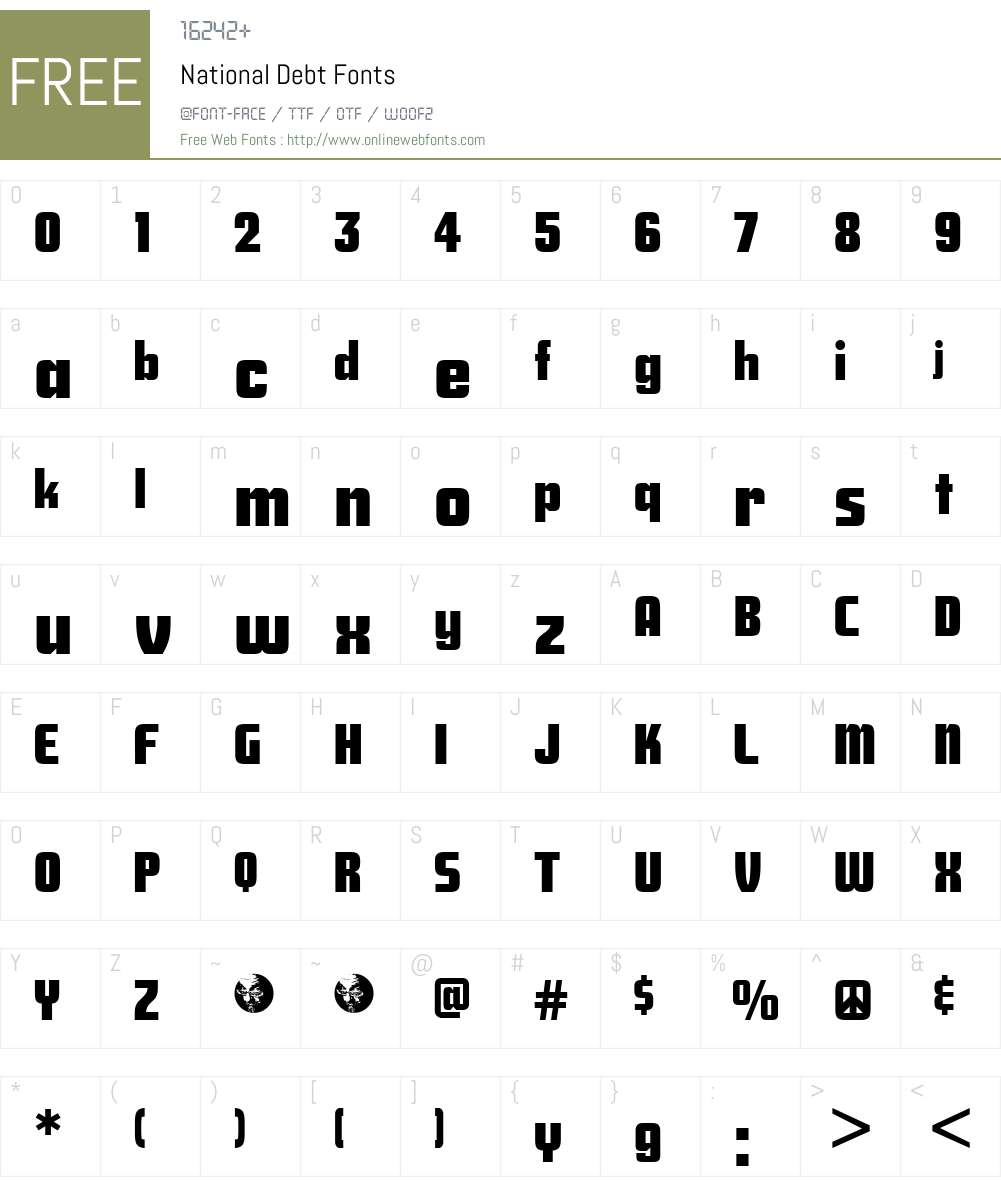 National Debt Font Screenshots