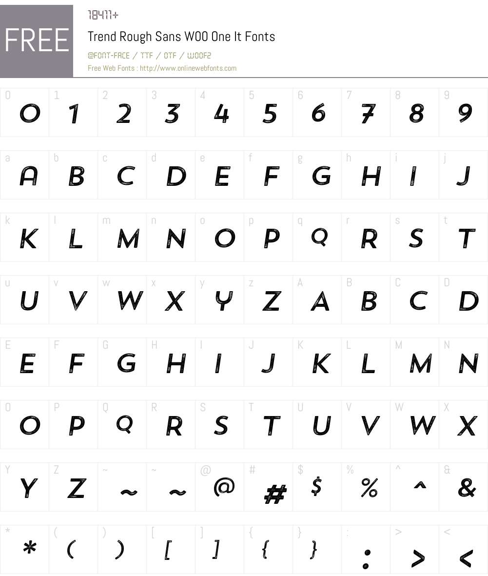TrendRoughSansW00-OneItalic Font Screenshots