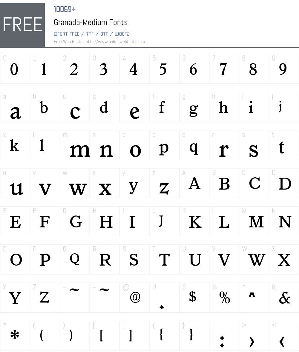 Granada-Medium Font Screenshots