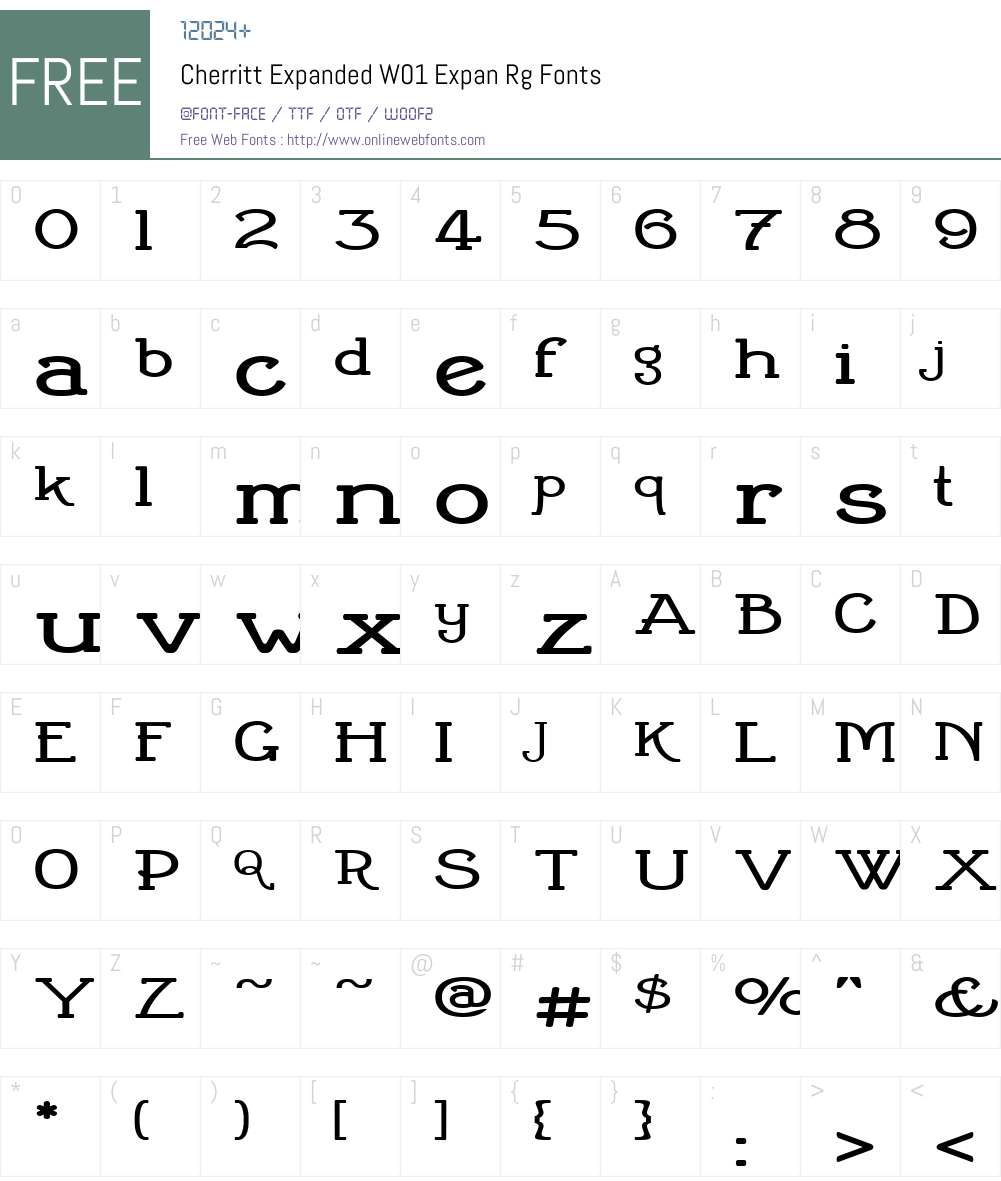 CherrittExpandedW01-ExpanRg Font Screenshots