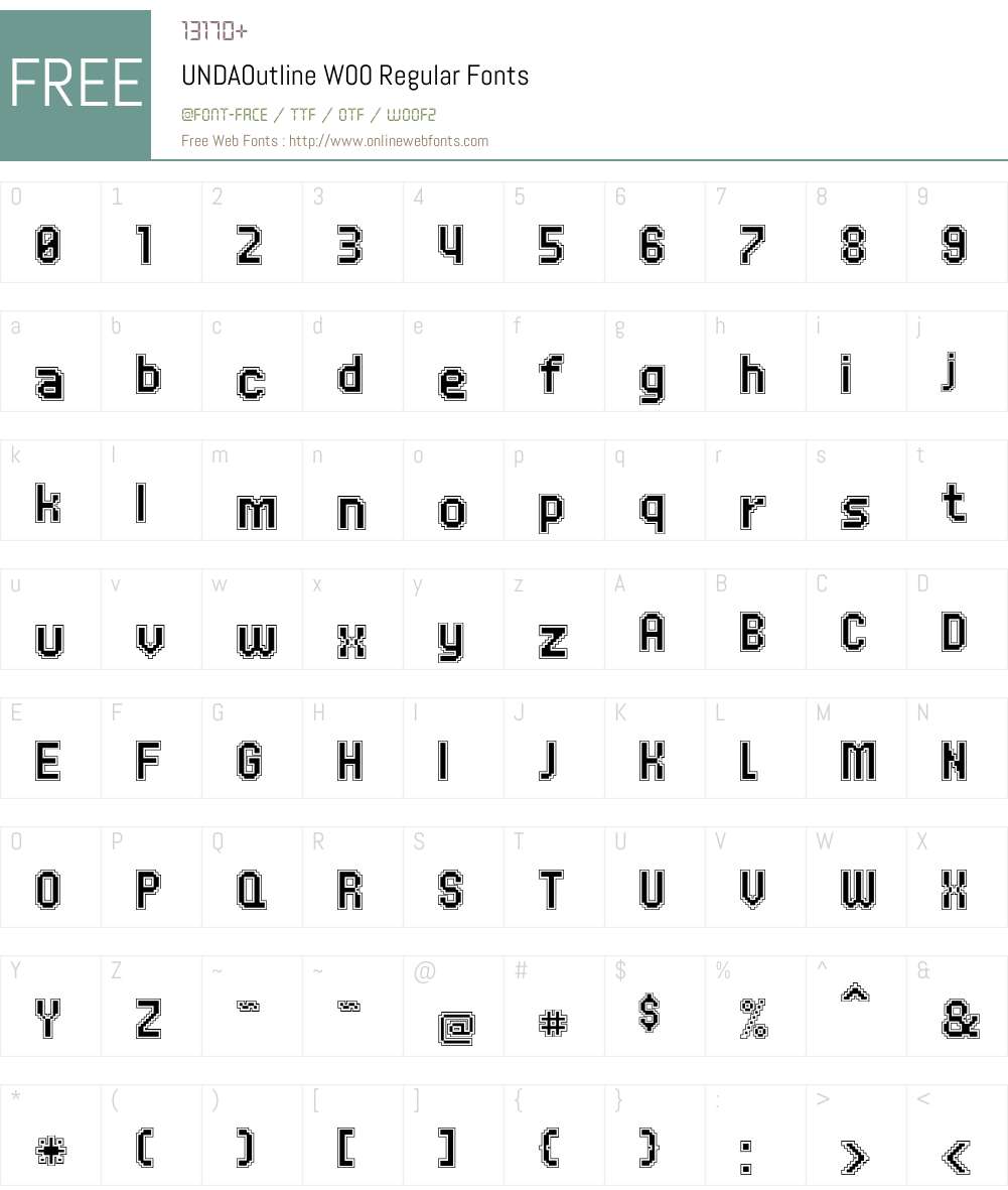 UNDAOutline Font Screenshots