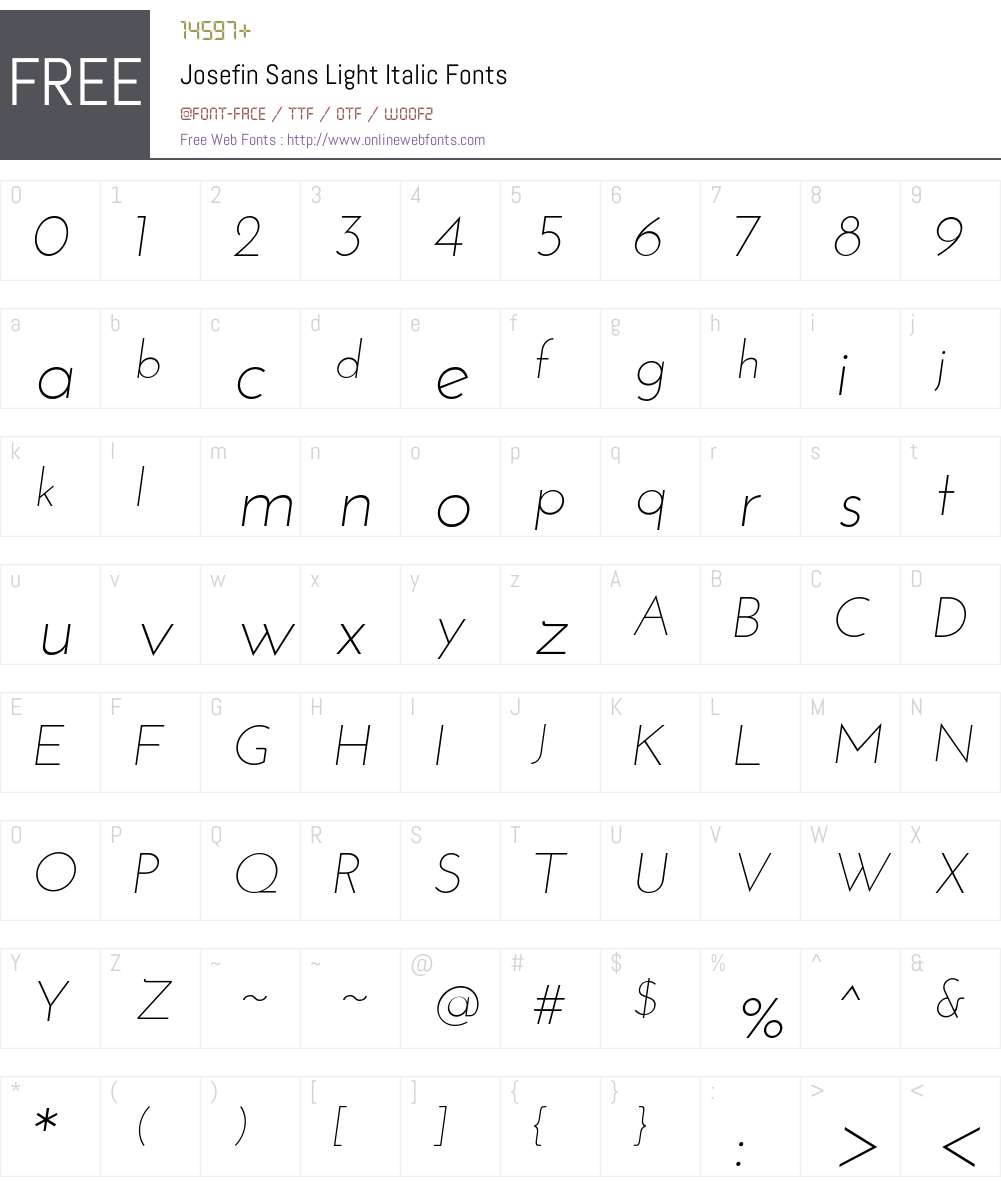 Josefin Sans Font Screenshots